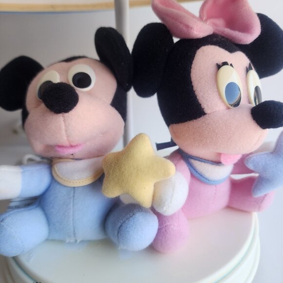 Vintage Disney Babies Mickey & Minnie Mouse Nursery Table Lamp with Shade - Picture 4 of 13